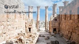  Presentation with ancient roman - Presentation theme with temple of artemis in jerash background and a light blue colored foreground
