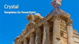  Presentation with middle east - Slides having temple of bacchus romans ruins background and a teal colored foreground