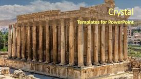  Presentation with middle east - Colorful slide deck enhanced with temple of bacchus romans ruins backdrop and a tawny brown colored foreground