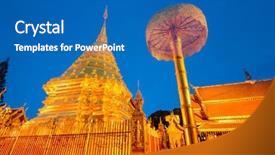  Presentation with chiang mai - Presentation enhanced with temple of chiang mai thailand background and a teal colored foreground
