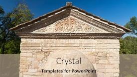  Presentation with medieval church - Slide set featuring temple-of-clitumnus-early-medieval background and a lemonade colored foreground