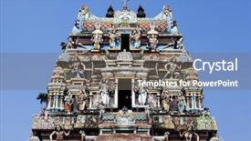  Presentation with india temple - Slide deck with temple of cochin in kerala background and a gray colored foreground