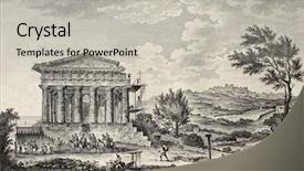  Presentation with temple - Presentation consisting of temple of concordia front view background and a light gray colored foreground