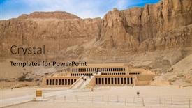  Presentation with ancient egypt - Colorful slide deck enhanced with temple-of-hatshepsut-luxor backdrop and a coral colored foreground