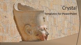  Presentation with egypt - Presentation featuring temple of hatshepsut near luxor in egypt background and a coral colored foreground