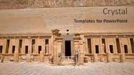  Presentation with egypt - Cool new slide deck with temple-of-hatshepsut-near-luxor backdrop and a coral colored foreground