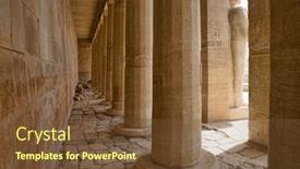  Presentation with egypt - Colorful presentation design enhanced with temple-of-hatshepsut-near-luxor backdrop and a tawny brown colored foreground