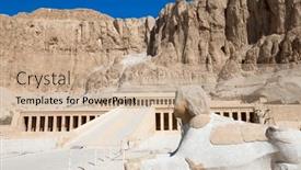  Presentation with egypt - Slides with temple-of-hatshepsut-near-luxor background and a coral colored foreground