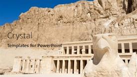  Presentation with egypt - PPT layouts enhanced with temple-of-hatshepsut-near-luxor background and a coral colored foreground