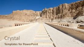  Presentation with egypt - PPT theme enhanced with temple-of-hatshepsut-near-luxor background and a lemonade colored foreground