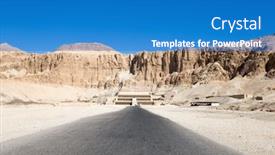  Presentation with egypt - Slides having temple-of-hatshepsut-near-luxor background and a teal colored foreground