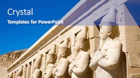  Presentation with egypt - Presentation theme with temple-of-hatshepsut-near-luxor background and a teal colored foreground