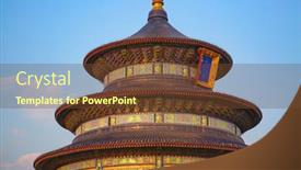  Presentation with heaven - Presentation design consisting of temple-of-heaven-at-sunset background and a tawny brown colored foreground
