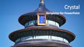  Presentation with heaven - Colorful slide deck enhanced with temple of heaven in beijing backdrop and a teal colored foreground