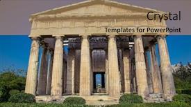  Presentation with ancient greek - Slide set with temple of hephaestus in agora background and a coral colored foreground