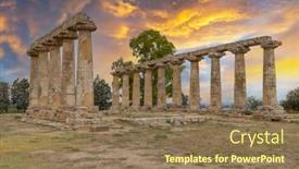  Presentation with archaeological - Presentation design enhanced with temple-of-hera-from-6 background and a coral colored foreground