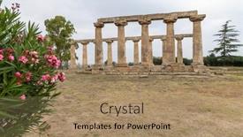  Presentation with temple - Presentation theme featuring temple-of-hera-from-6 background and a coral colored foreground