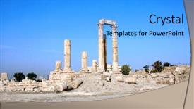  Presentation with middle east - Theme with temple of hercules in amman background and a light blue colored foreground