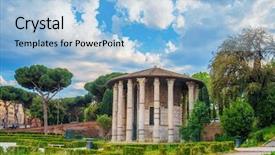  Presentation with rome italy - Colorful slide set enhanced with temple of hercules victor backdrop and a light blue colored foreground