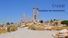  Presentation with amman jordan - Audience pleasing slide deck consisting of temple-of-hercules backdrop and a teal colored foreground