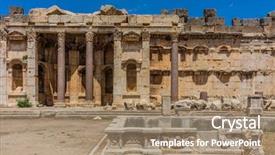 Presentation with middle east - Slide deck featuring temple of jupiter romans ruins background and a coral colored foreground