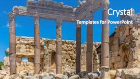  Presentation with middle east - PPT theme consisting of temple of jupiter romans ruins background and a teal colored foreground
