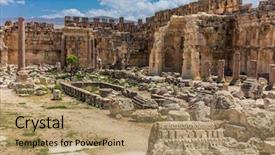  Presentation with jupiter - PPT theme enhanced with temple of jupiter romans ruins background and a coral colored foreground