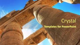  Presentation with karnak - Beautiful theme featuring temple of karnak ancient thebes luxor egypt backdrop and a tawny brown colored foreground