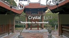  Presentation with vietnam hanoi - Presentation theme consisting of temple of literature hanoi vietnam background and a dark gray colored foreground