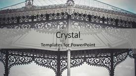  Presentation with temple music - Presentation design enhanced with temple of music with decorative metal flourishes background and a light gray colored foreground