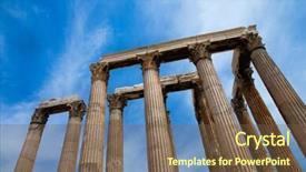  Presentation with zeus - Presentation theme having temple of olympian zeus athens background and a tawny brown colored foreground