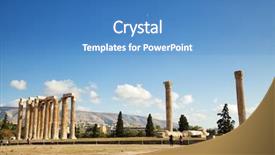  Presentation with zeus - PPT layouts having temple of olympian zeus is background and a teal colored foreground