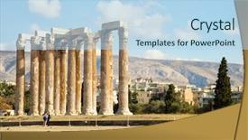  Presentation with zeus - Slides enhanced with temple of olympian zeus is background and a light blue colored foreground