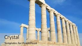  Presentation with mythology - Cool new PPT theme with temple of poseidon at cape backdrop and a lemonade colored foreground