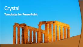  Presentation with dusk - Audience pleasing theme consisting of temple of poseidon at dusk backdrop and a teal colored foreground