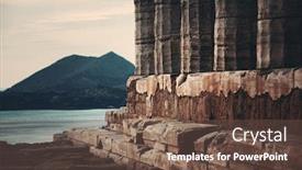  Presentation with temple - PPT theme enhanced with temple-of-poseidon-near-athens background and a tawny brown colored foreground