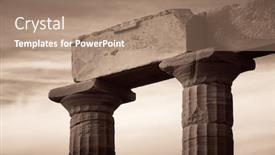  Presentation with temple - Colorful slide set enhanced with temple-of-poseidon-near-athens backdrop and a coral colored foreground