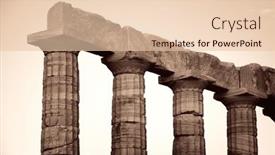  Presentation with temple - Amazing PPT theme having temple-of-poseidon-near-athens backdrop and a lemonade colored foreground