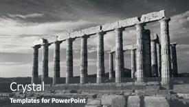  Presentation with temple - Slide set featuring temple-of-poseidon-near-athens background and a dark gray colored foreground