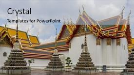  Presentation with buddha - PPT theme enhanced with temple of the emerald buddha background and a  colored foreground