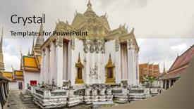  Presentation with buddha - Slide set with temple of the emerald buddha background and a  colored foreground