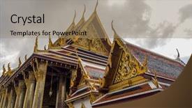  Presentation with buddha - PPT layouts enhanced with temple of the emerald buddha background and a  colored foreground