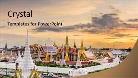  Presentation with bangkok - Amazing presentation theme having temple of the emerald backdrop and a coral colored foreground