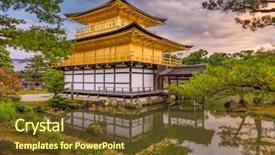  Presentation with kyoto - Slides featuring temple of the golden background and a tawny brown colored foreground