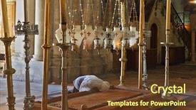  Presentation with pilgrim - Cool new presentation theme with temple of the holy sepulcher backdrop and a tawny brown colored foreground
