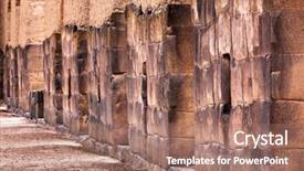  Presentation with temple - PPT theme with temple-of-wiracocha-raqchi-peru background and a coral colored foreground