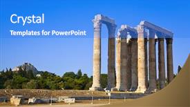  Presentation with zeus - Colorful presentation theme enhanced with temple of zeus and lycabettus backdrop and a cobalt blue colored foreground