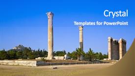  Presentation with zeus - Slide deck enhanced with temple of zeus and lycabettus background and a cobalt blue colored foreground