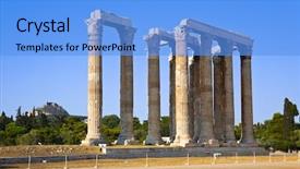  Presentation with zeus - Cool new PPT theme with temple of zeus and lycabettus backdrop and a light blue colored foreground