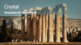  Presentation with zeus - Colorful slide deck enhanced with temple of zeus in athens backdrop and a gray colored foreground